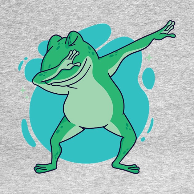 Cute Dabbing Frog Cartoon by SLAG_Creative